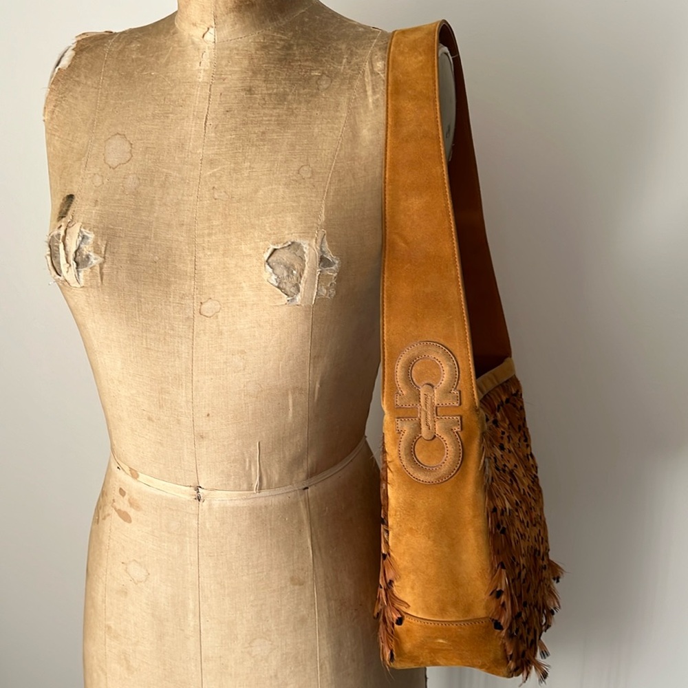 Vintage Salvatore Ferragamo Ostrich Feather Handbag